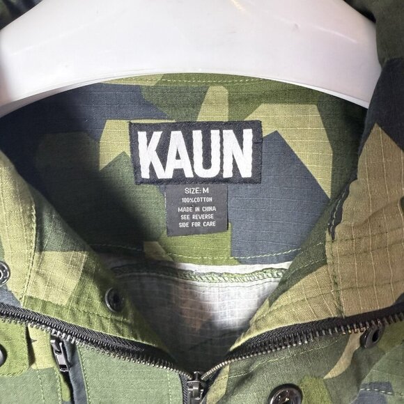 Kaun Camouflage Utility Jacket Womens Full Zip Buttons Pockets 100% Cotton M - Picture 8 of 13